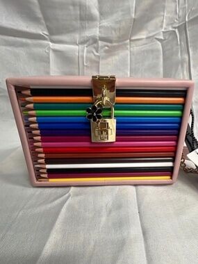 Pink Color Pencil Box crossbody purse